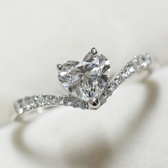 💞Sweet Pure CZ Cubic Twisted Lovely Diamonds Heart Rings for Women,MARR9071 - Picture 3 of 5